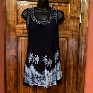 India Boutique Blue Embellished Sleeveless Swim Coverup
